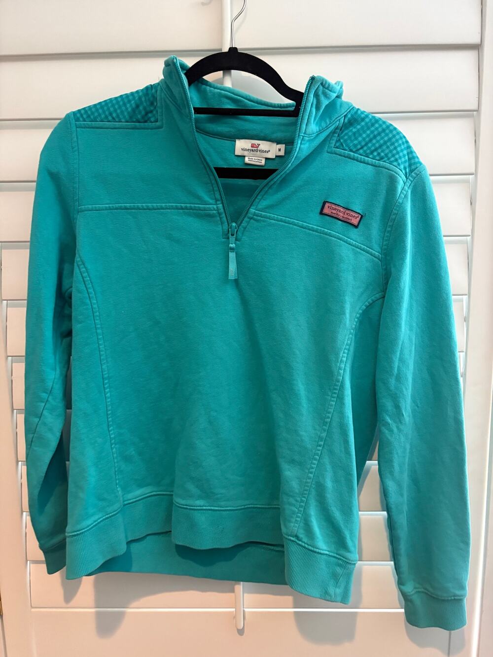 Vineyard Vines Turquoise Quarter-Zip Pullover Women's Medium